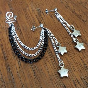 New Dangly Star Ear Cuff Earring Set